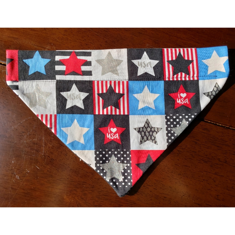Handmade Dog Collar 4th of July Bandana